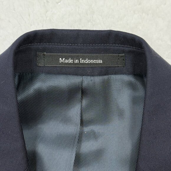 Pronto Uomo Blazer 37R Navy 100% Wool Sport Coat Professional Office Workwear - Picture 6 of 11